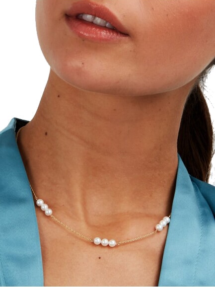 PERLE Choker-Halskette mit Perlen Gelb - Halsketten
