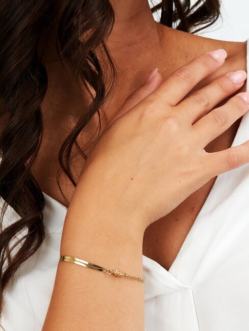 TORCHON Schlangenarmband mit Kreuz und Kristall SILBER - Armb&auml;nder