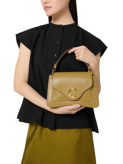 C-ME CALF COCKER Kleine Ledertasche mit Schultergurt Seegras - Damentaschen