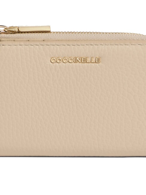 METALLIC SOFT Kleine Geldb&ouml;rse aus Leder Sandmuschel - Brieftaschen Damen