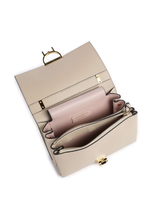 ARLETTIS Handtasche aus geh&auml;mmertem Leder Sandmuschel - Damentaschen