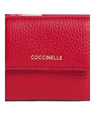 COCCINELLE METALLIC SOFT Portemonnaie aus genarbtem Leder Scharlach - Brieftaschen Damen - 3