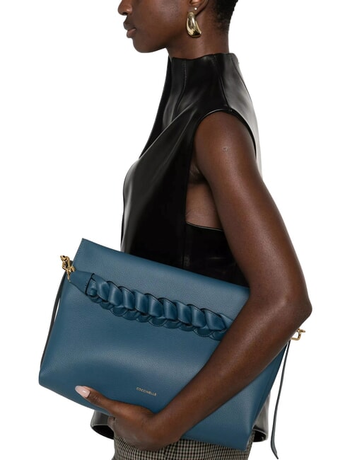 BOHEME Handtasche, mit Schultergurt, aus Leder tiefes bl/sandshe - Damentaschen