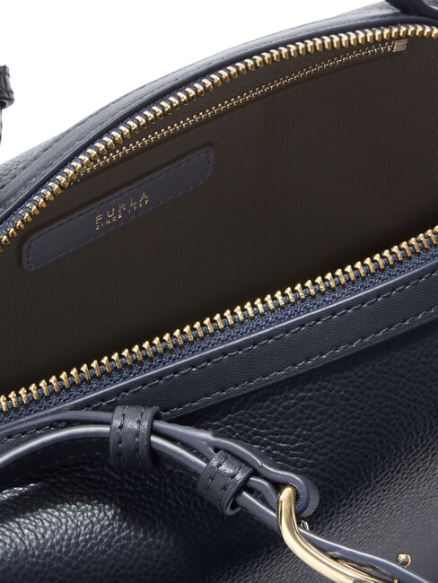 DOUBLE Ledertasche mit Schulterriemen Tintenblau - Damentaschen