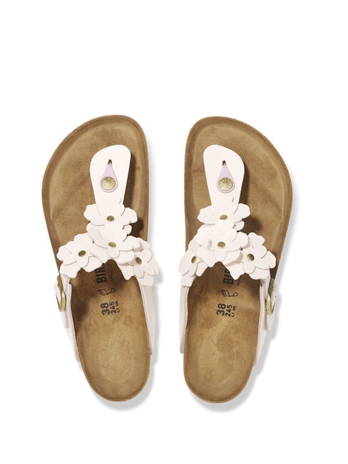 GIZEH Leder-Flip-Flops mit Blumen Hellrosa - Schuhe Unisex