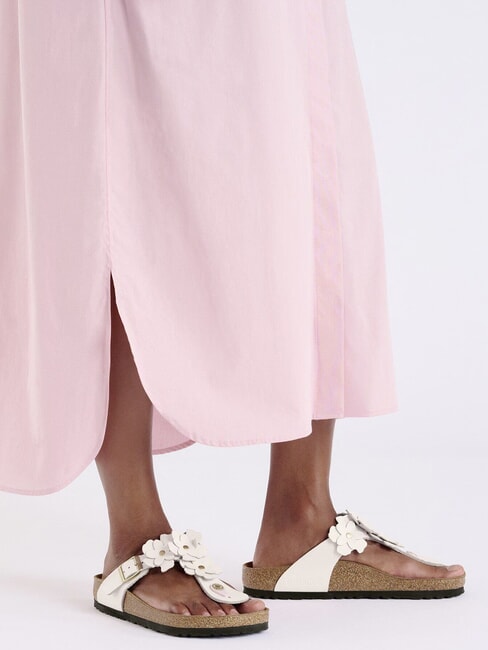 GIZEH Leder-Flip-Flops mit Blumen Hellrosa - Schuhe Unisex