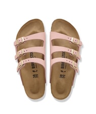BIRKENSTOCK FLORIDA Dreireihiger Hausschuh aus Nubukleder Zartrosa - Damenschuhe - 4
