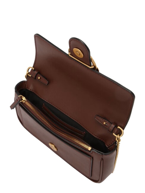 LOVE ONE POCKET Umh&auml;ngetasche aus Leder Burgunderwein-Antikgold - Damentaschen