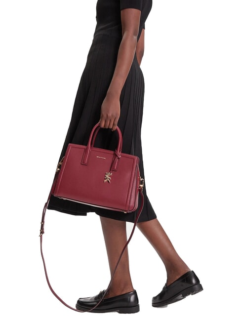 LAILA Lederhandtasche mit Schulterriemen Maulbeere - Damentaschen