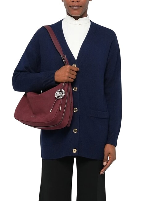 NOLITA Gro&szlig;e Schultertasche aus Nubukleder Ochsenblut - Damentaschen