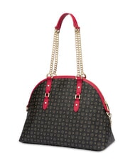 POLLINI HERITAGE Kuppelf&ouml;rmige Schultertasche mit Kettenhenkeln schwarzer Lack - Damentaschen - 4