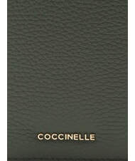 COCCINELLE METALLIC SOFT Passh&uuml;lle aus geh&auml;mmertem Leder Algen - Reisezubeh&ouml;r - 3