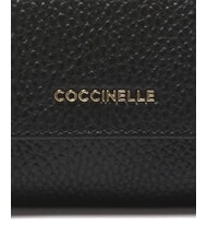 COCCINELLE METALLIC SOFT Kartenetui aus geh&auml;mmertem Leder Schwarz - Brieftaschen Damen - 3