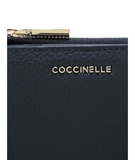 COCCINELLE METALLIC SOFT Kartenhalter aus Leder Mitternachtsblau - Brieftaschen Damen - 3