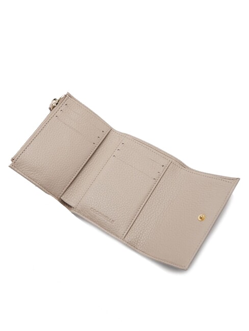 METALLIC SOFT Kleine Geldb&ouml;rse aus strukturiertem Leder Puderrosa - Brieftaschen Damen