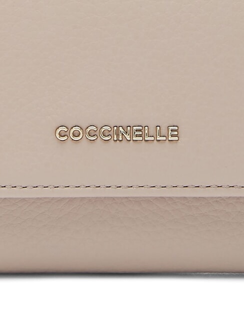 METALLIC SOFT Kleine Geldb&ouml;rse aus strukturiertem Leder Puderrosa - Brieftaschen Damen