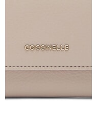 COCCINELLE METALLIC SOFT Kleine Geldb&ouml;rse aus strukturiertem Leder Puderrosa - Brieftaschen Damen - 3