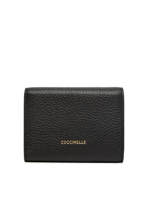 MAGIE Mittelgro&szlig;e Geldb&ouml;rse aus geh&auml;mmertem Leder Schwarz - Brieftaschen Damen