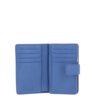 COCCINELLE METALLIC SOFT Geldb&ouml;rse aus strukturiertem Leder Blau - Brieftaschen Damen - 2