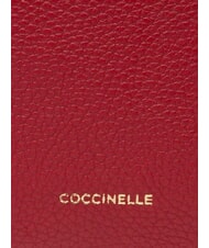 COCCINELLE TEBE Schultertasche aus strukturiertem Leder Rubin - Damentaschen - 4