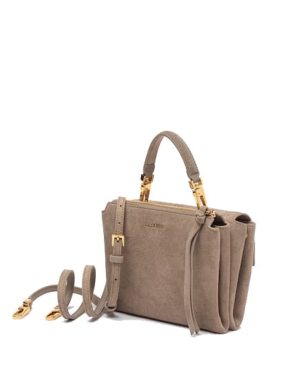 ARLETTIS SUEDE DROPLET Mini-Ledertasche mit Schulterriemen warmes Taupe - Damentaschen