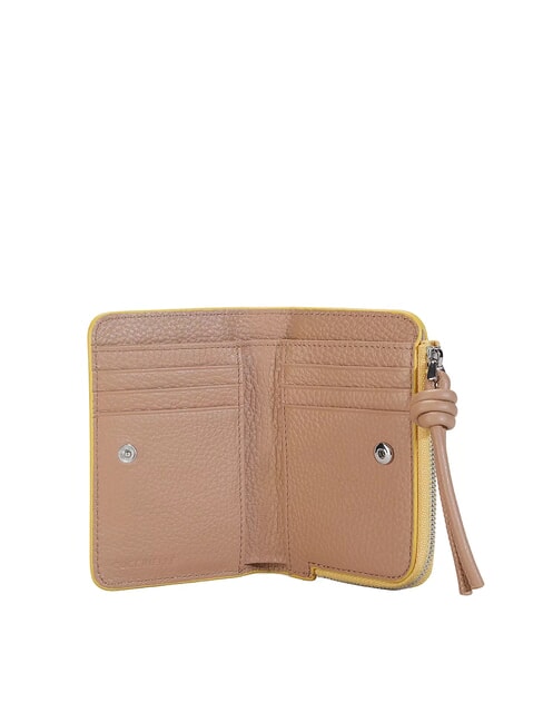 MYRTHA MAXI LOG Mittelgro&szlig;e Lederbrieftasche mit Rundum-Rei&szlig;verschluss Puder-Pi / Taupe - Brieftaschen Damen