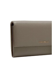 COCCINELLE METALLIC SOFT Lederclutch mit Schulterriemen warmes Taupe - Damentaschen - 3