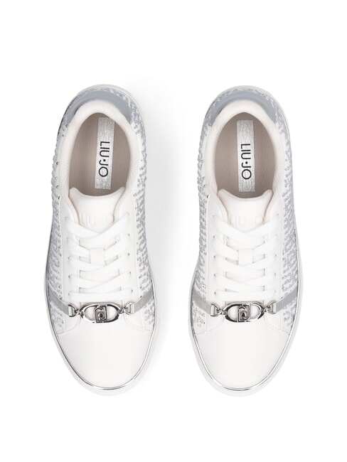 KIKI 01 Sneakers mit durchgehendem Strasslogo Wei&szlig; - Damenschuhe