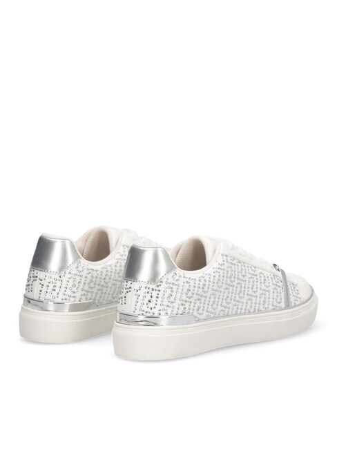 KIKI 01 Sneakers mit durchgehendem Strasslogo Wei&szlig; - Damenschuhe