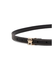 TOMMY HILFIGER TH LOGO D&uuml;nner Lederg&uuml;rtel Schwarz - G&uuml;rtel - 4