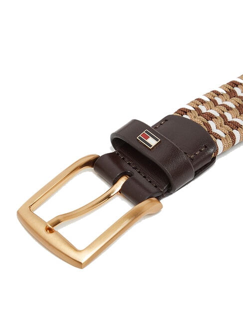 DENTON Geflochtener Gummig&uuml;rtel Kaffeebohnen - G&uuml;rtel