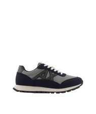 ARMANI EXCHANGE DROP MICROSUEDE Sneaker mit kontrastierendem Logo Dunkelblau + Grau + Chim&auml;re - Herrenschuhe - 2