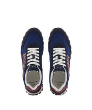 ARMANI EXCHANGE DROP MICROSUEDE Sneaker mit kontrastierendem Logo Tiefblau + Estate Blue + Pomenegr - Herrenschuhe - 4