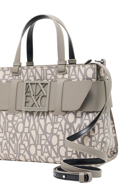 LOGO ALL OVER Handtasche mit Schultergurt Klangsand / brauner Bass - Damentaschen