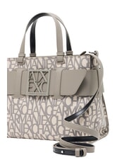 ARMANI EXCHANGE LOGO ALL OVER Handtasche mit Schultergurt Klangsand / brauner Bass - Damentaschen - 3