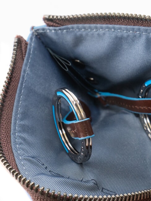 BLUE SQUARE Schl&uuml;sseletui aus Leder MAHAGONI - Schl&uuml;sselanh&auml;nger und Schl&uuml;sseletuis