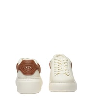 ARMANI EXCHANGE SUPER MINI-TUMBLED Turnschuhe Cremewei&szlig; + Kokosnussschale - Damenschuhe - 4