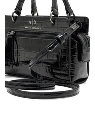 ARMANI EXCHANGE A|X CROCO Mikro-Handtasche mit Schulterriemen Schwarz - Damentaschen - 4