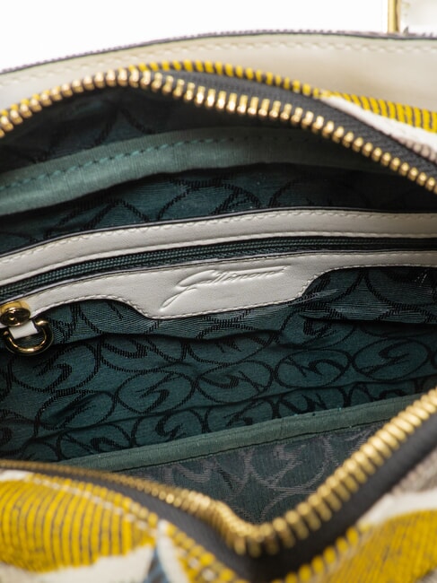 PLANETARIUM Mittelgro&szlig;e Handtasche mit Schultergurt Mond/Wei&szlig; - Damentaschen