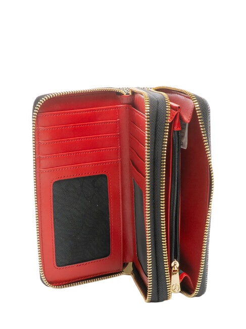 PLANETARIUM Gro&szlig;e Geldb&ouml;rse mit Doppelrei&szlig;verschluss klassisch/ koralle - Brieftaschen Damen