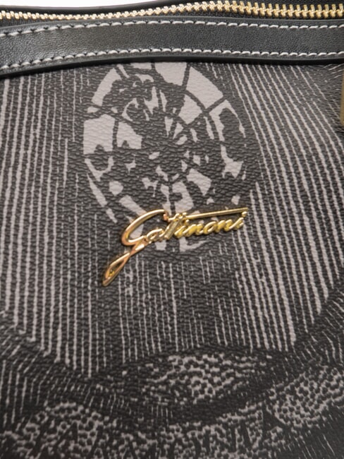 PLANETARIUM Umh&auml;ngetasche mit Schultergurt monochrom hellgrau/schwarz - Damentaschen