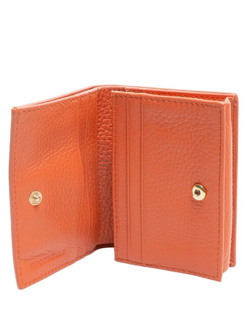 METALLIC SOFT Kleine Geldb&ouml;rse aus Leder Grenadine Rot - Brieftaschen Damen