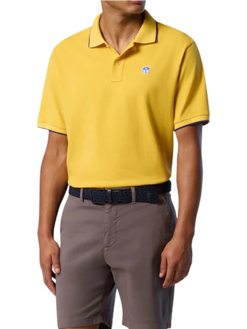 COLLAR STRIPED Kurzarm-Poloshirt aus Baumwolle Samoanische Sonne - Herren-Polo-Shirts/Herren-Polo-Shirt/Herrenpoloshirt/Herrenpoloshirts