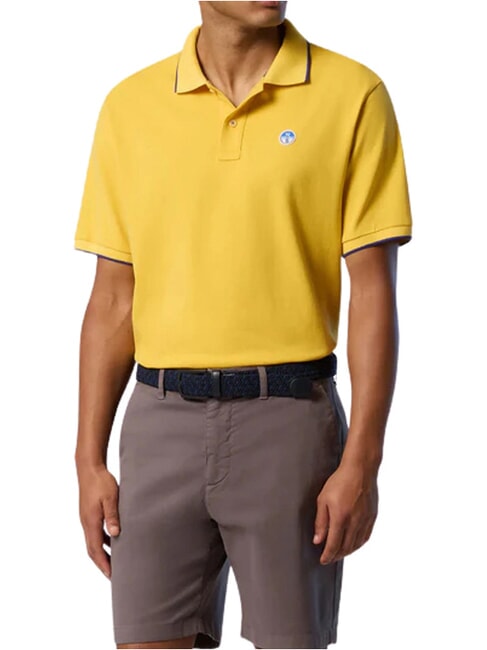 COLLAR STRIPED Kurzarm-Poloshirt aus Baumwolle Samoanische Sonne - Herren-Polo-Shirts/Herren-Polo-Shirt/Herrenpoloshirt/Herrenpoloshirts