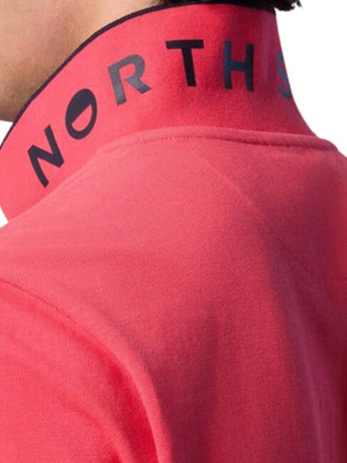 COLLAR STRIPED Kurzarm-Poloshirt aus Baumwolle Geranie - Herren-Polo-Shirts/Herren-Polo-Shirt/Herrenpoloshirt/Herrenpoloshirts