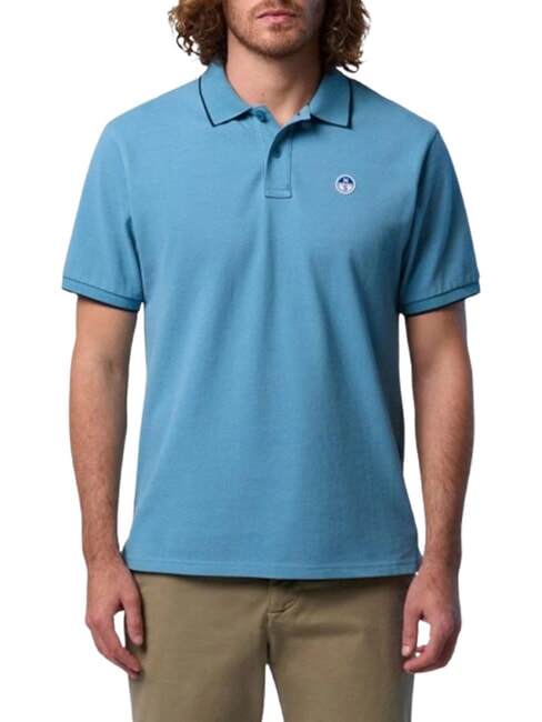 COLLAR STRIPED Kurzarm-Poloshirt aus Baumwolle Niagara - Herren-Polo-Shirts/Herren-Polo-Shirt/Herrenpoloshirt/Herrenpoloshirts