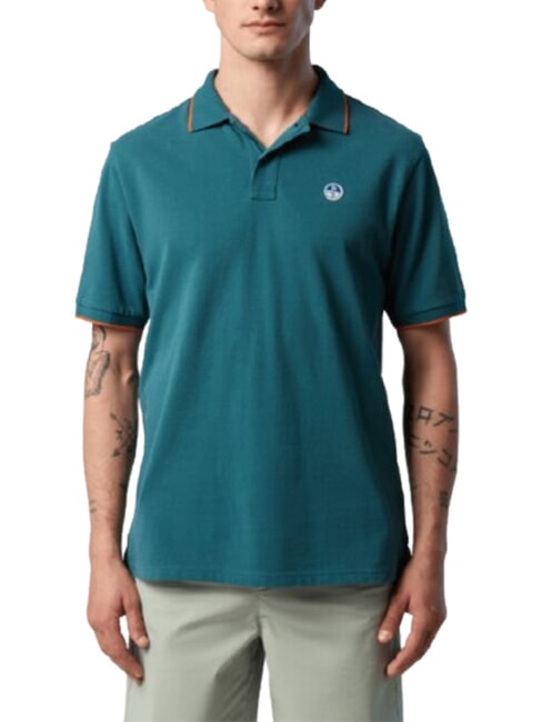 COLLAR STRIPED Kurzarm-Poloshirt aus Baumwolle Mittelmeer - Herren-Polo-Shirts/Herren-Polo-Shirt/Herrenpoloshirt/Herrenpoloshirts