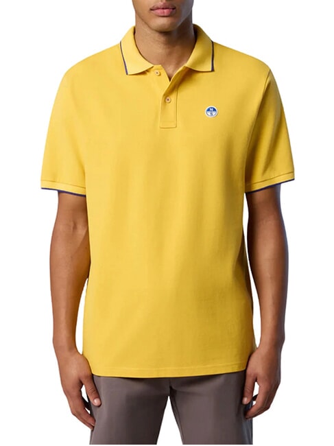 COLLAR STRIPED Kurzarm-Poloshirt aus Baumwolle Samoanische Sonne - Herren-Polo-Shirts/Herren-Polo-Shirt/Herrenpoloshirt/Herrenpoloshirts