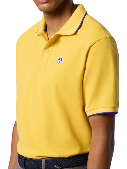 COLLAR STRIPED Kurzarm-Poloshirt aus Baumwolle Samoanische Sonne - Herren-Polo-Shirts/Herren-Polo-Shirt/Herrenpoloshirt/Herrenpoloshirts