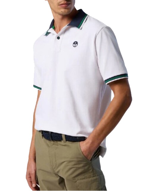 CORE Kurz&auml;rmeliges Poloshirt aus Baumwolle Wei&szlig; - Herren-Polo-Shirts/Herren-Polo-Shirt/Herrenpoloshirt/Herrenpoloshirts